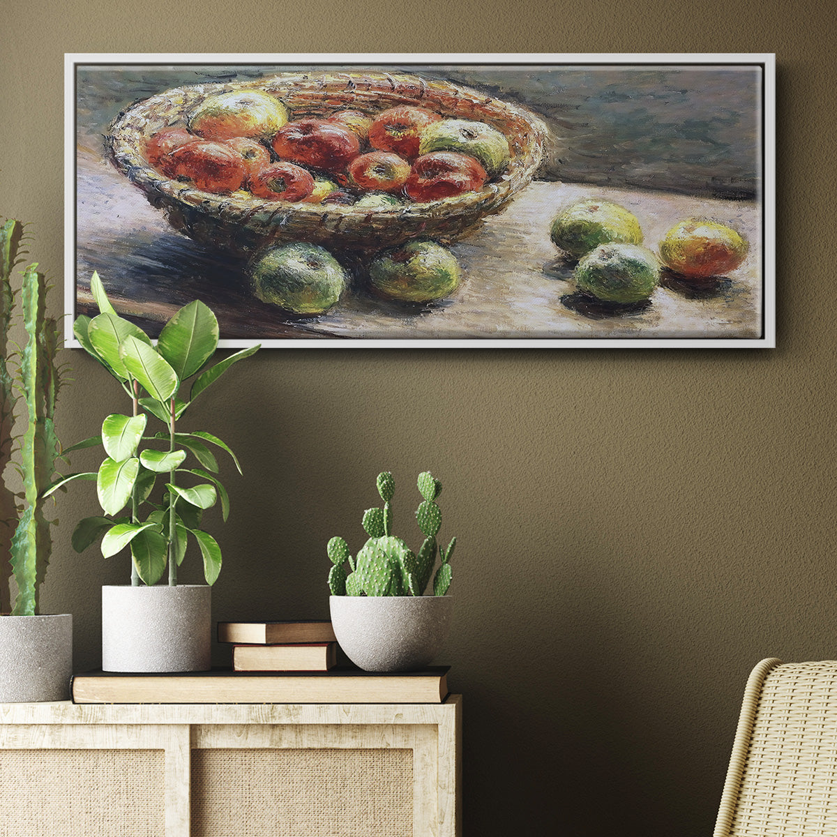 The Plate with Apples, 1880 - Floater Framed Canvas Print