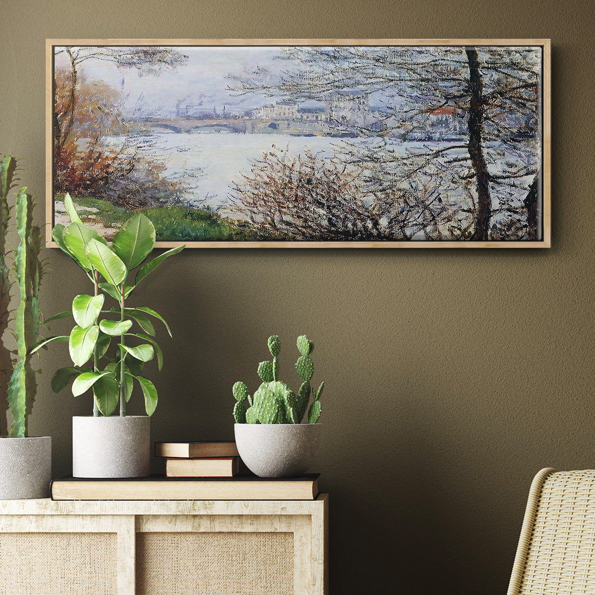 The Banks of the Seine, Ile de la Grande - Floater Framed Canvas Print