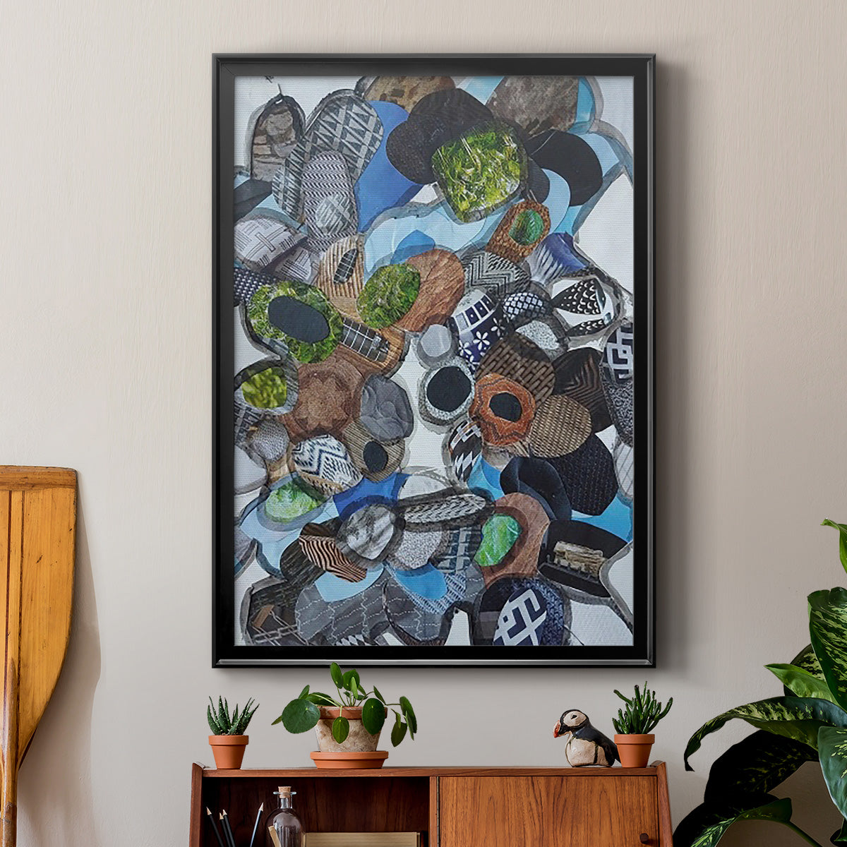 Catalina Island Blue Glass - Modern Framed Canvas Print