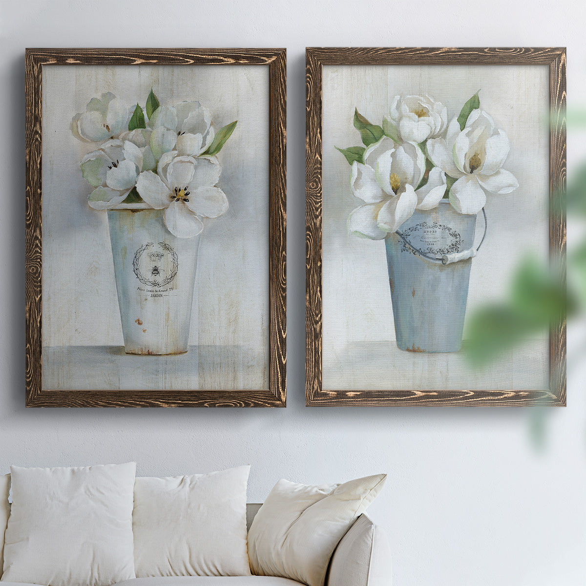 Fleuriste Francais I - Premium Framed Canvas 2 Piece Set - Ready to Hang