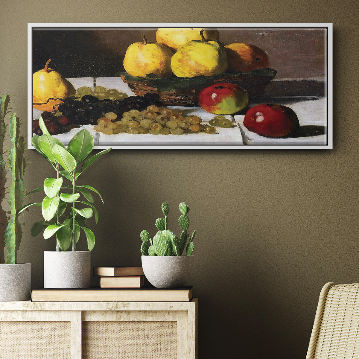 Still Life with Pears and Grapes, 1867 - Floater Framed Canvas Print