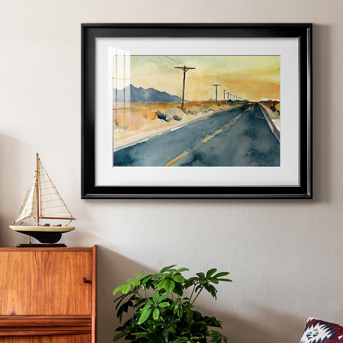 Deserted Highway II Premium Framed Print - Ready to Hang