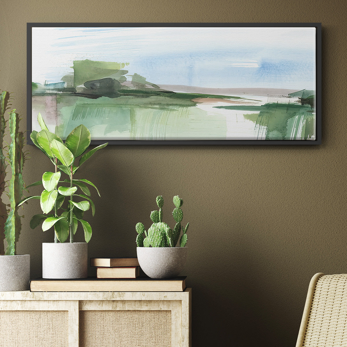 Abstract Wetland IV - Floater Framed Canvas Print