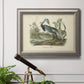 Antique Louisiana heron bird illustration by John James Audubon in an ornate vintage silver frame displayed in a light-toned interior setting.