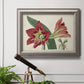 Antique amaryllis botanical flower illustration in an ornate vintage silver frame displayed in a light-toned interior setting.
