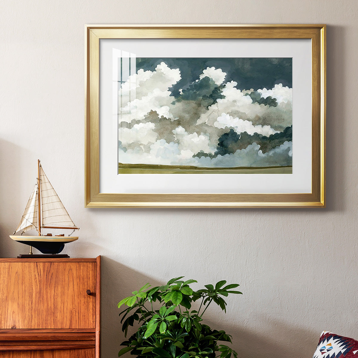 Vast Neutral Sky III - Modern Framed Art Print