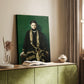 Canvas art print of a refined figure with subtle shading and calm presence styled in a home decor setting.