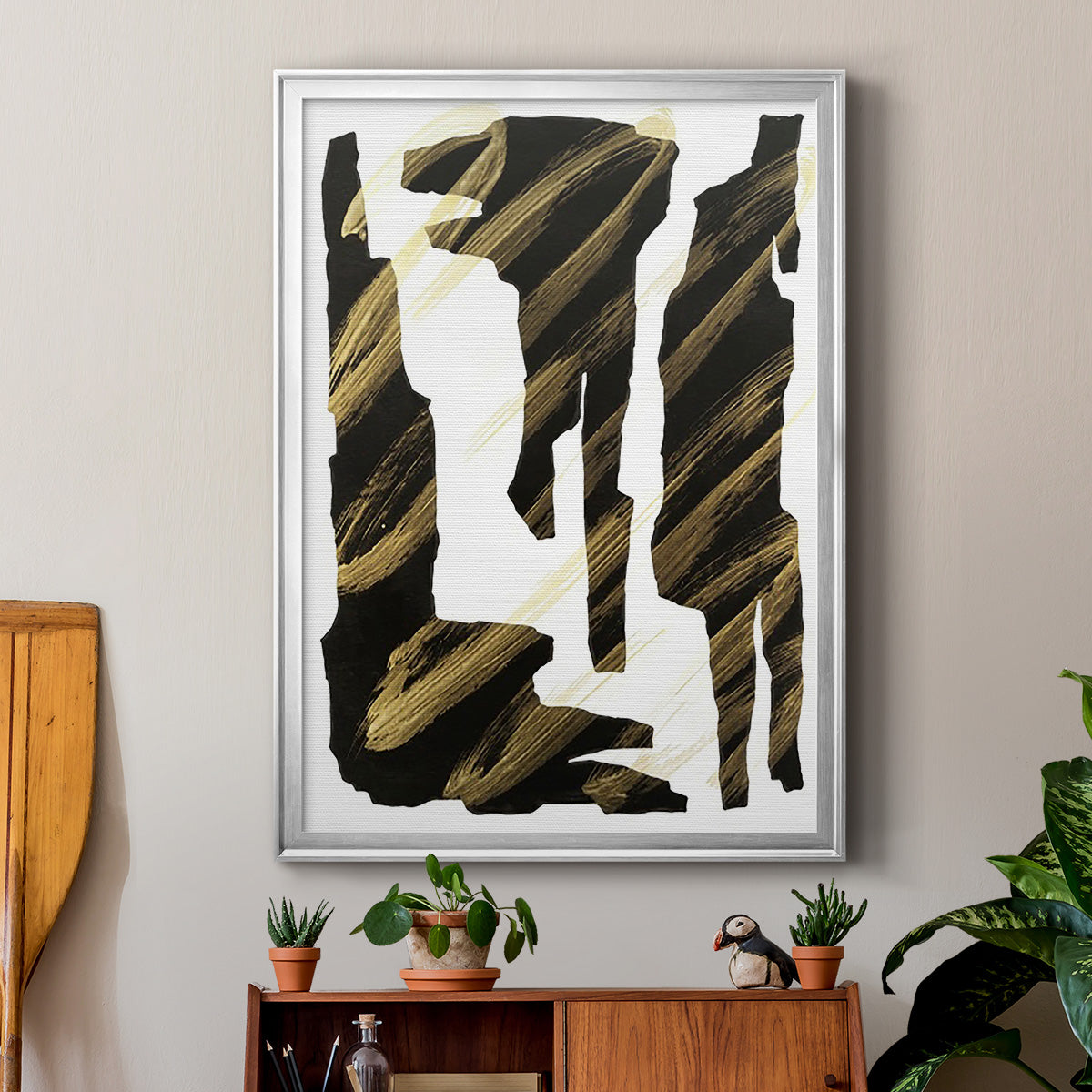 Onyx Obelisks III - Modern Framed Canvas Print