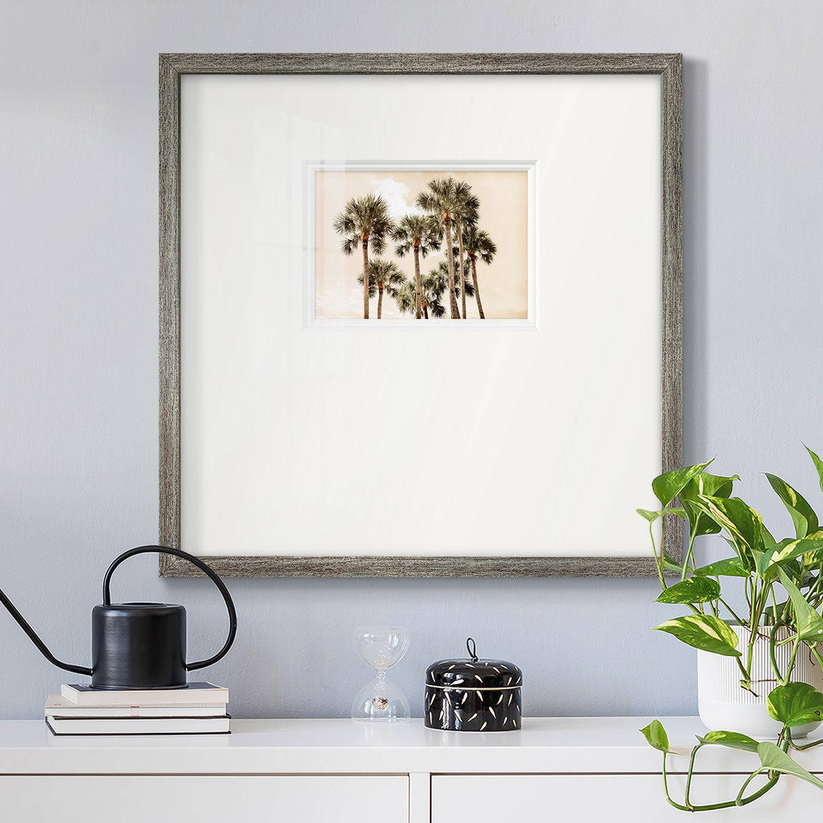 Blushing Palms Premium Framed Print Double Matboard