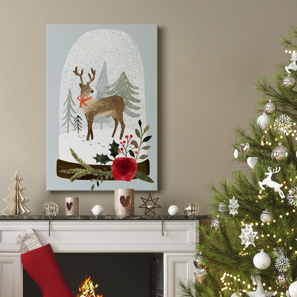 Snow Globe Village Collection B Premium Gallery Wrapped Canvas - Ready to Hang