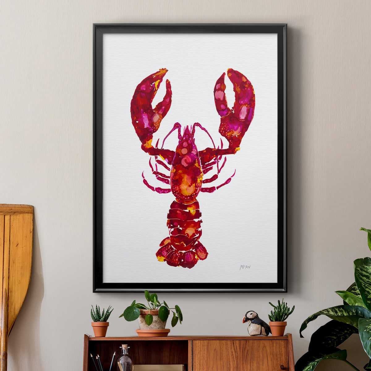 Lobster - Modern Framed Canvas Print