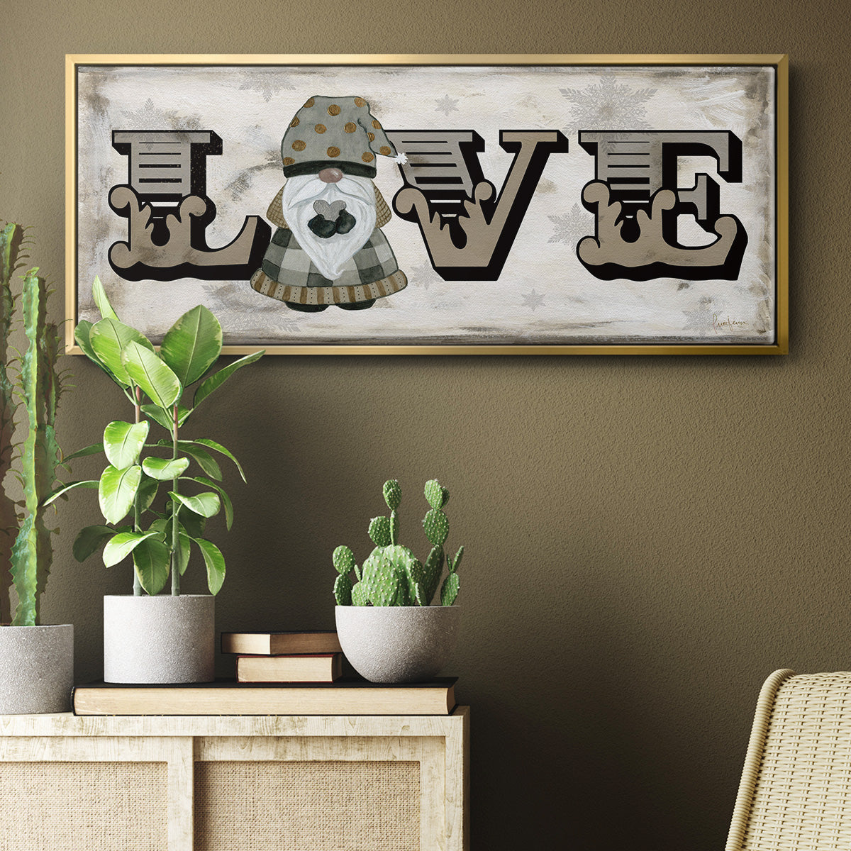 Winter Wonderland Friend Love - Floater Framed Canvas Print