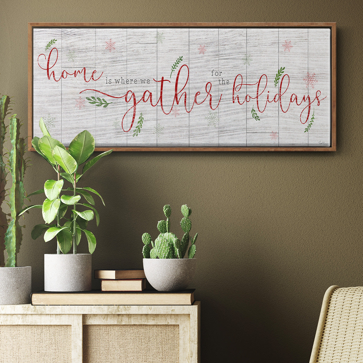 Holidays Gather - Floater Framed Canvas Print