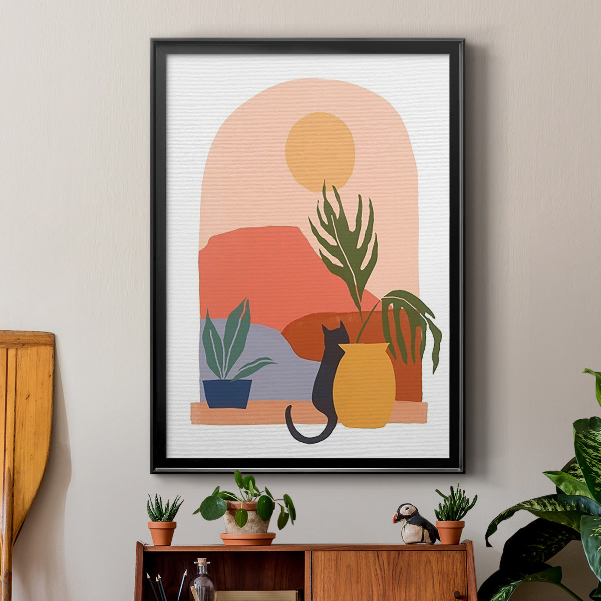 Paper Scene I - Modern Framed Canvas Print