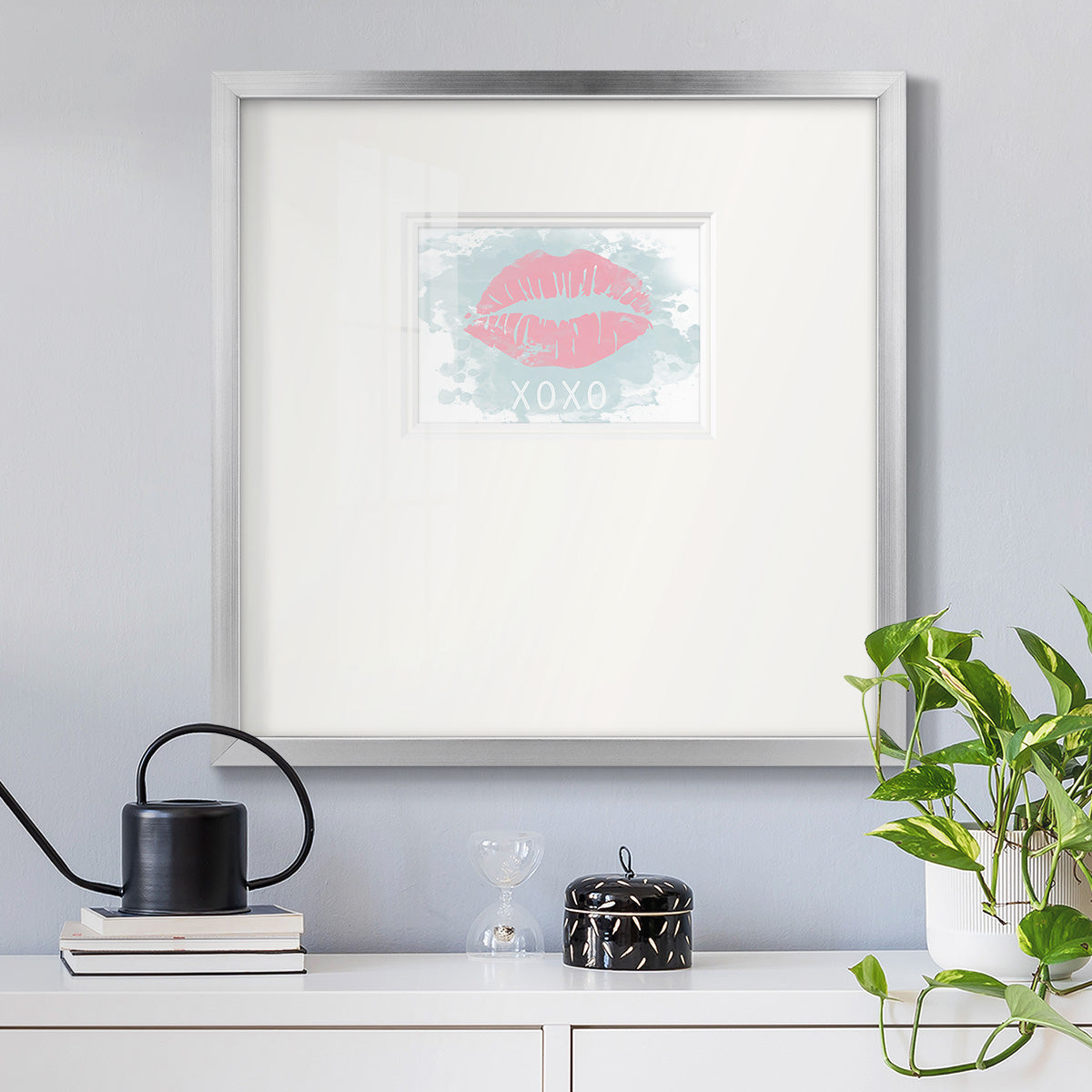 XOXO in Color Premium Framed Print Double Matboard