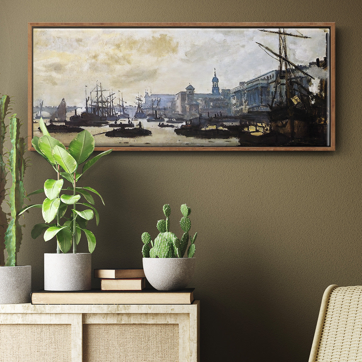 The Port of London, 1871 - Floater Framed Canvas Print
