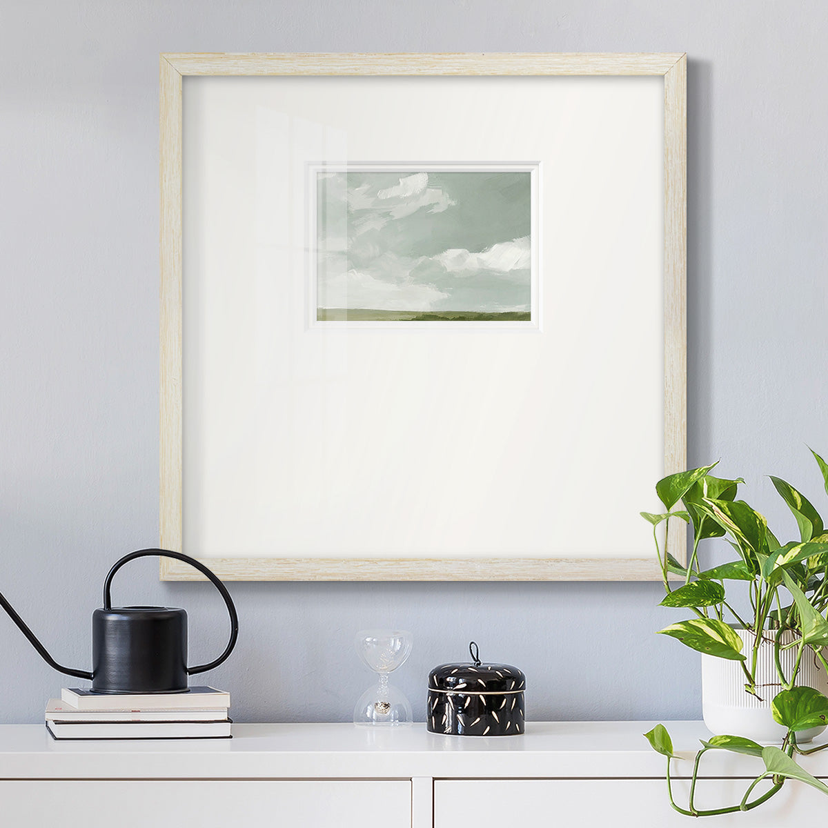 Gray Stone Sky II Premium Framed Print Double Matboard