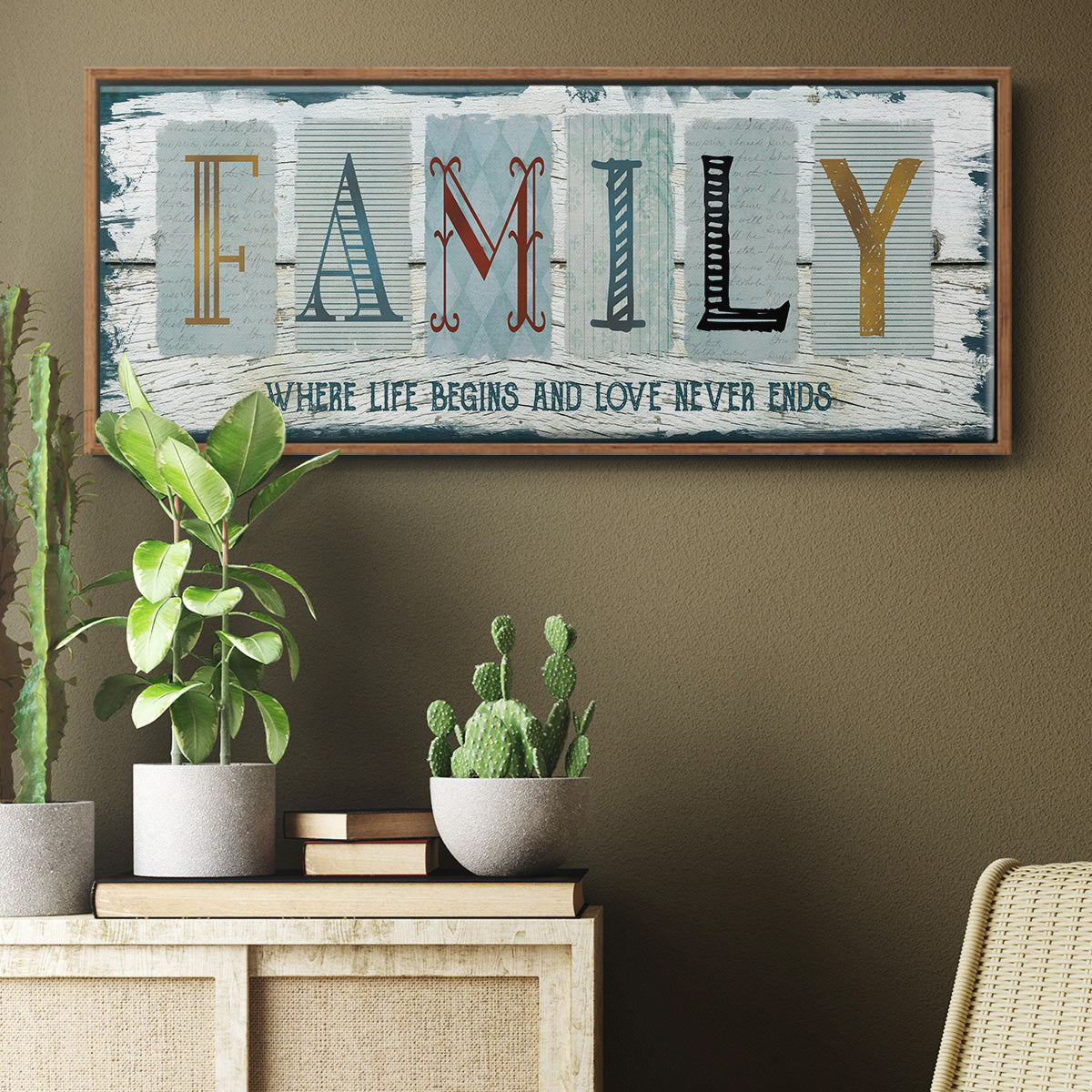 Family Where Life - Floater Framed Canvas Print