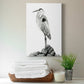 Shoreline Heron in B&W II Premium Gallery Wrapped Canvas - Ready to Hang