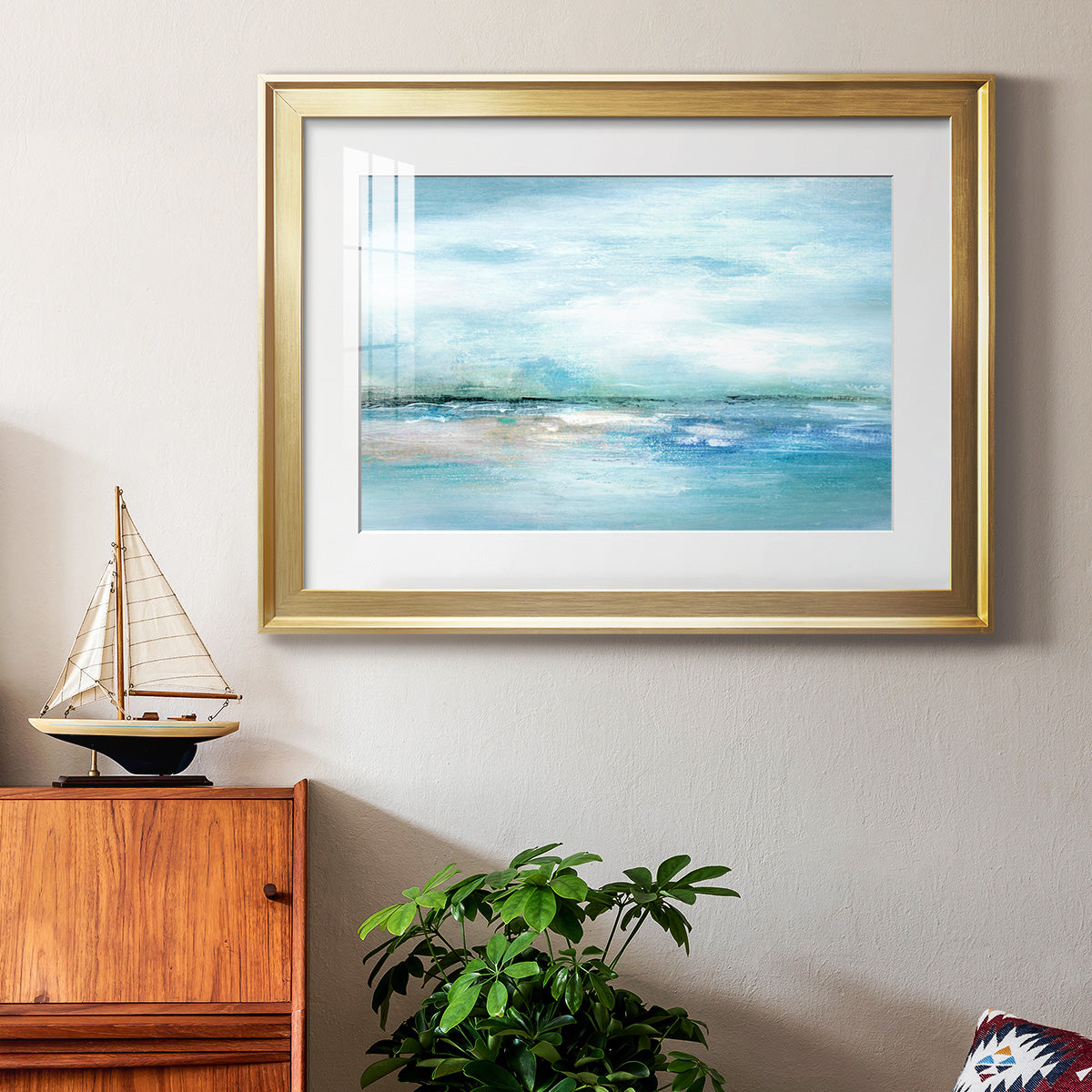 Silhouette Sunset - Modern Framed Art Print