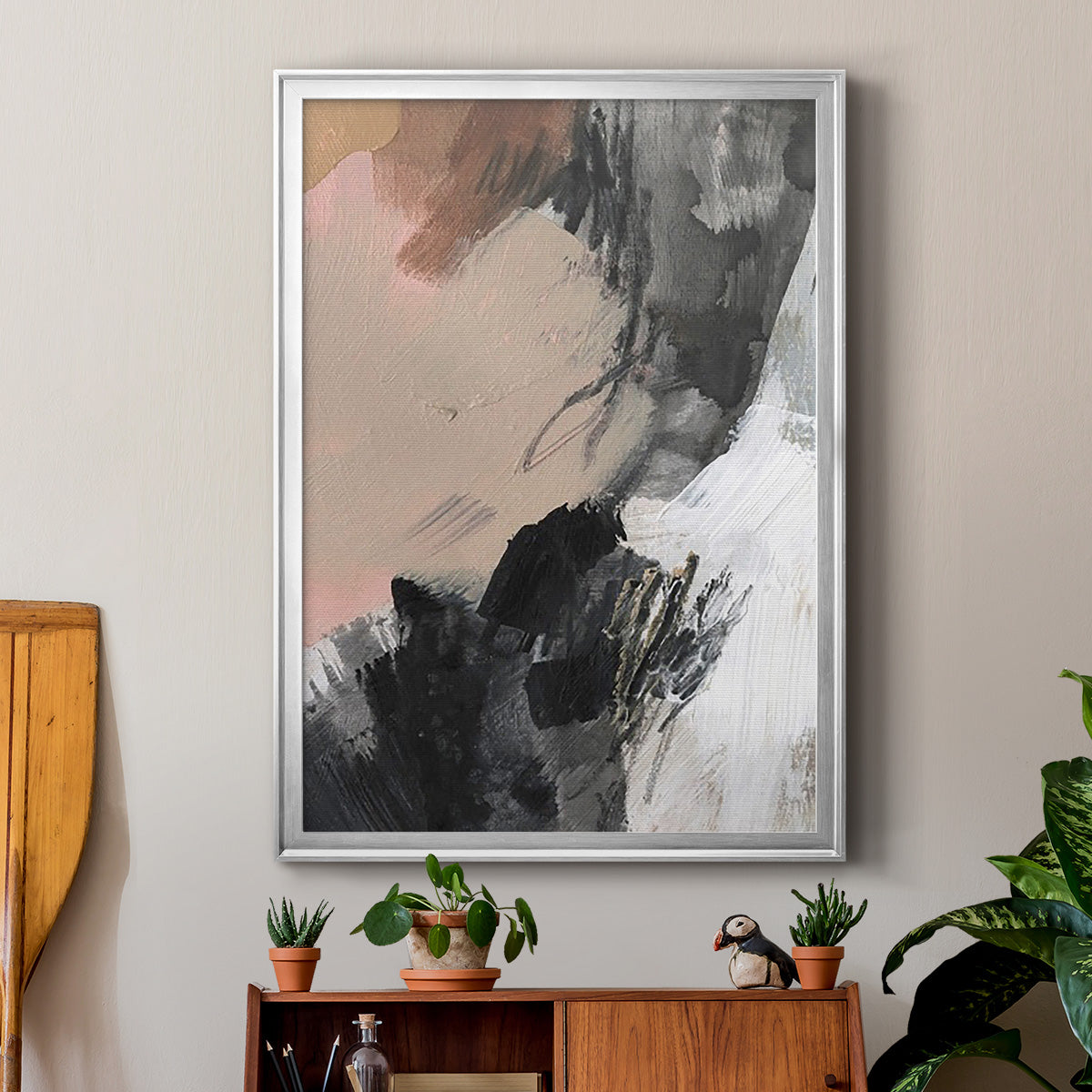 Unbleached Neutrals V - Modern Framed Canvas Print