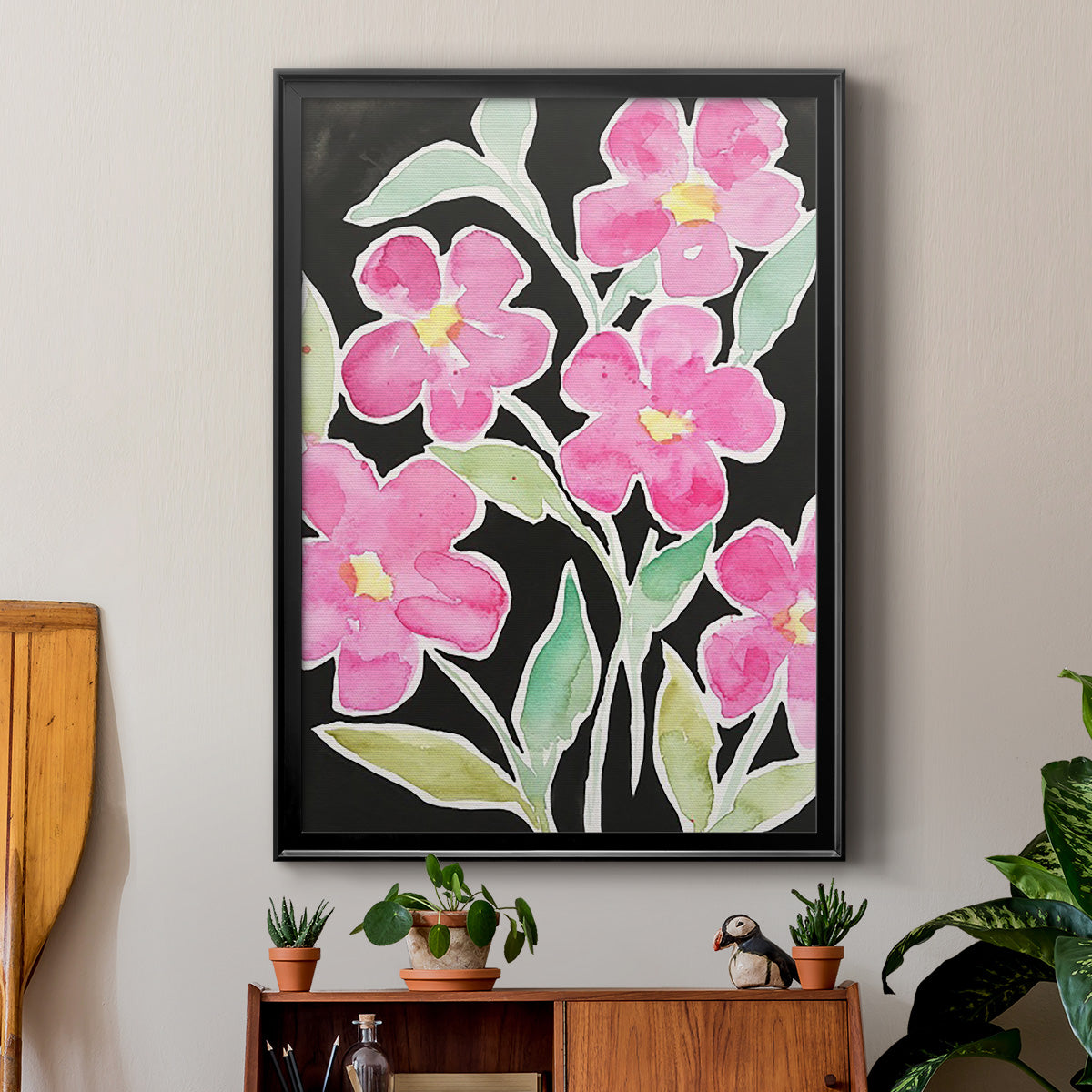 Floral Choir - Modern Framed Canvas Print