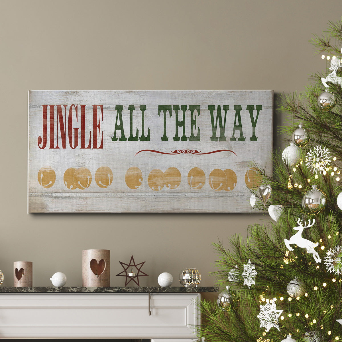 Jingle All The Way Type Premium Gallery Wrapped Canvas - Ready to Hang