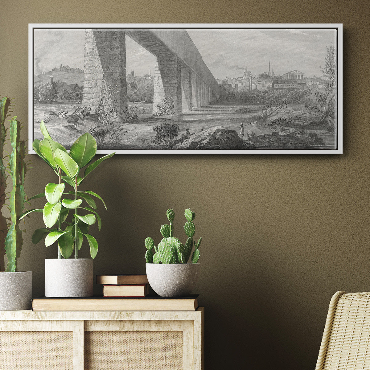 Richmond from the James - Floater Framed Canvas Print