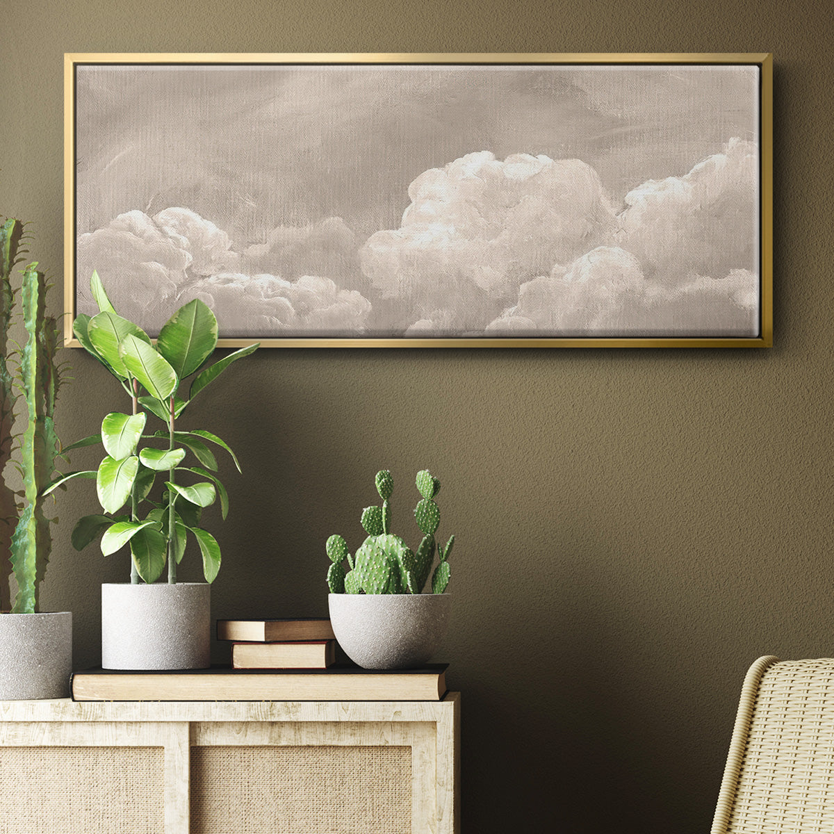 Painted Clouds I - Floater Framed Canvas Print