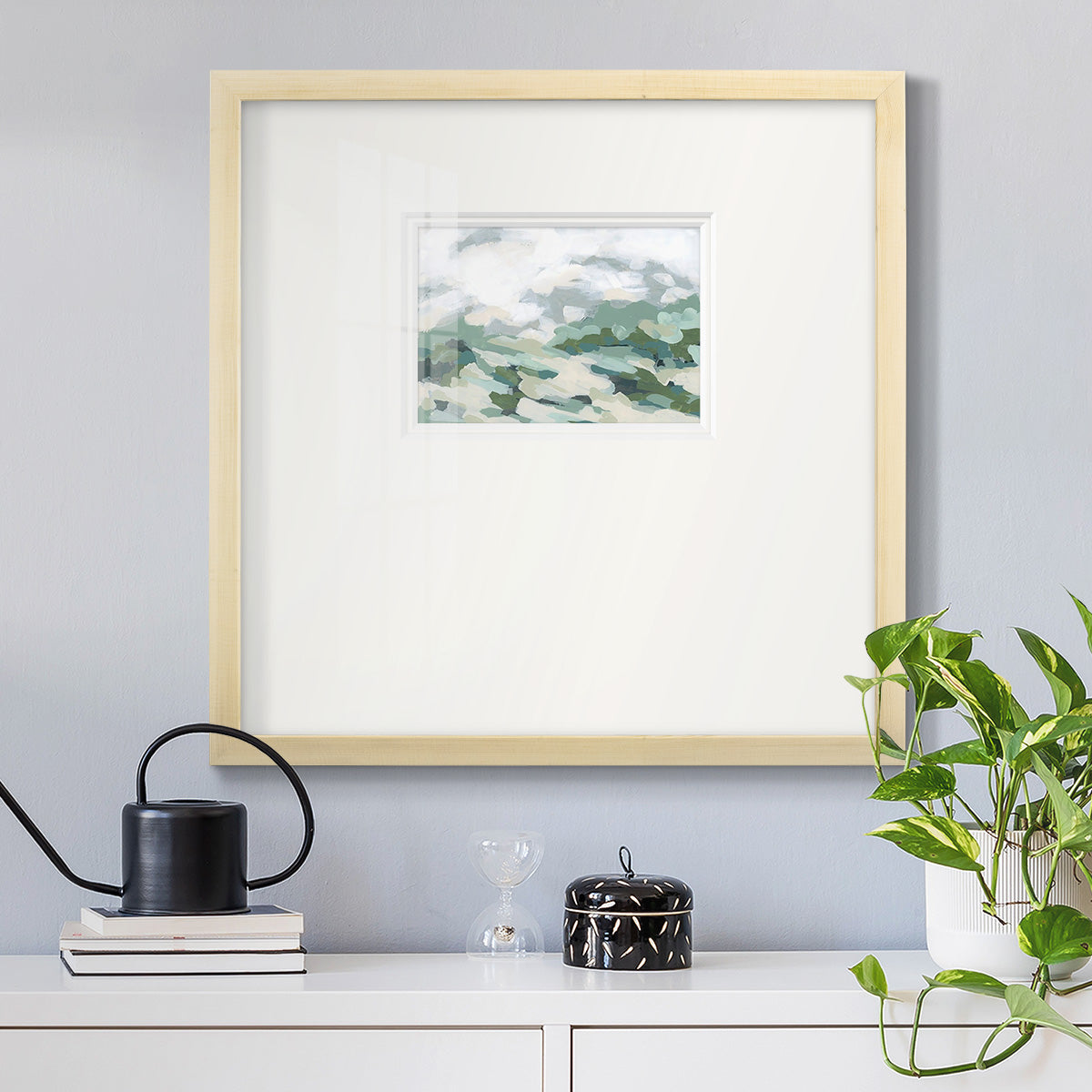 Verdant Hillside I Premium Framed Print Double Matboard