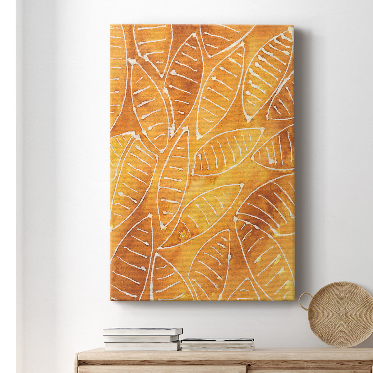 Stylized Leaf Shapes I Premium Gallery Wrapped Canvas - Ready to Hang