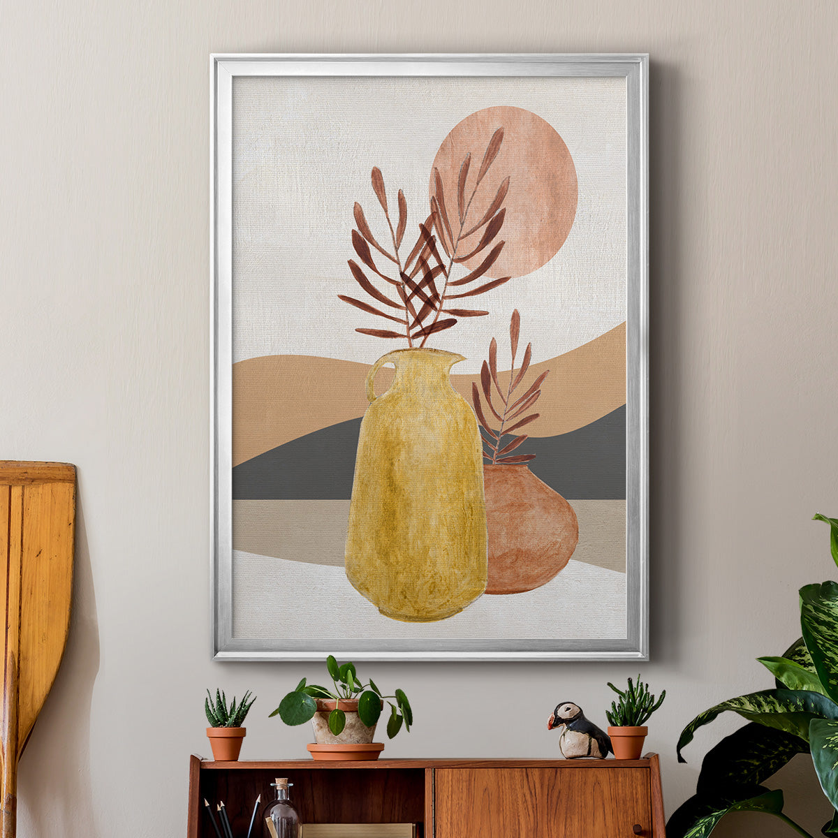 Adobe Moon I - Modern Framed Canvas Print