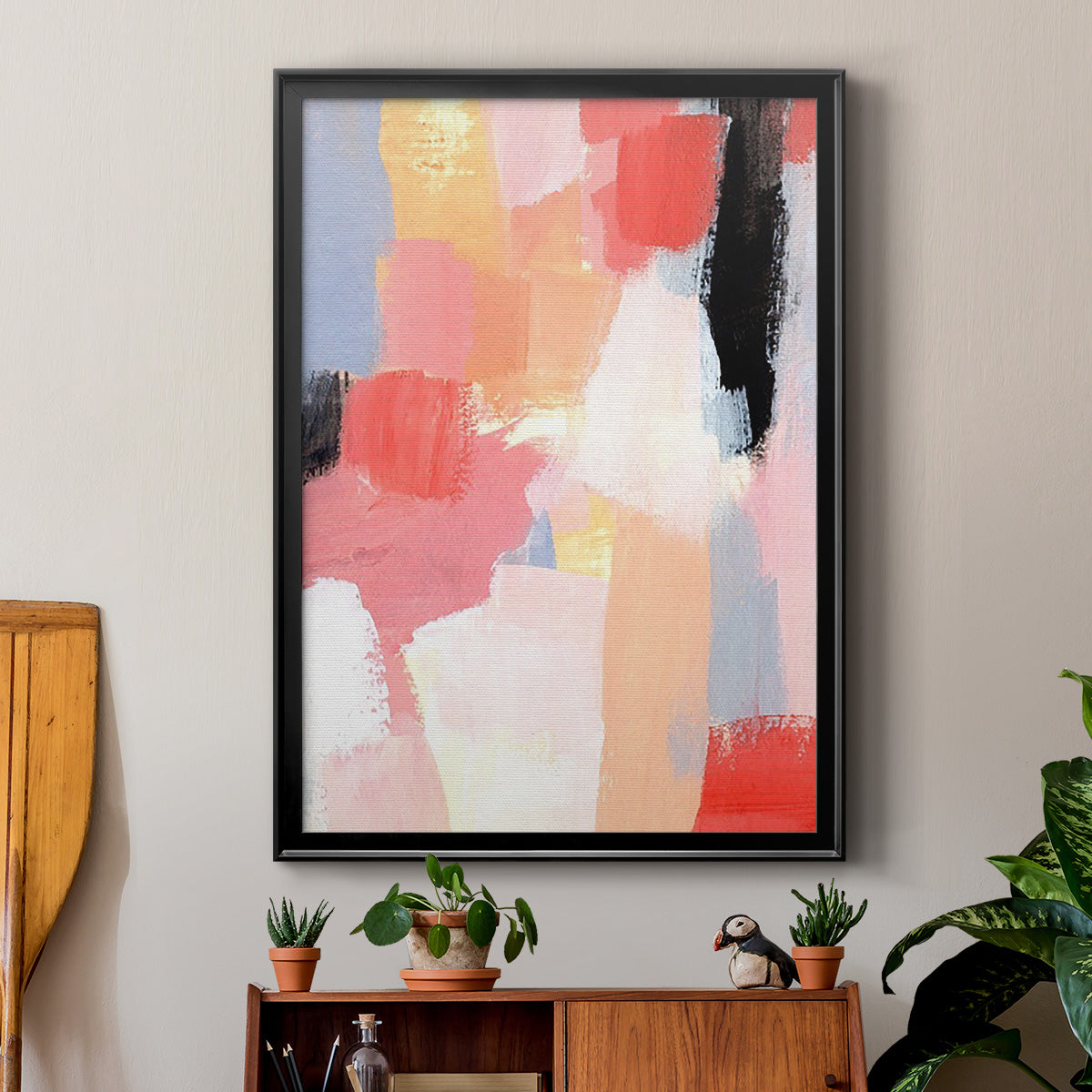 Aerial Scarlet I - Modern Framed Canvas Print