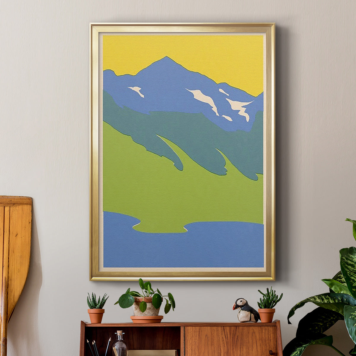 Bright Glacial Lake I - Modern Framed Canvas Print