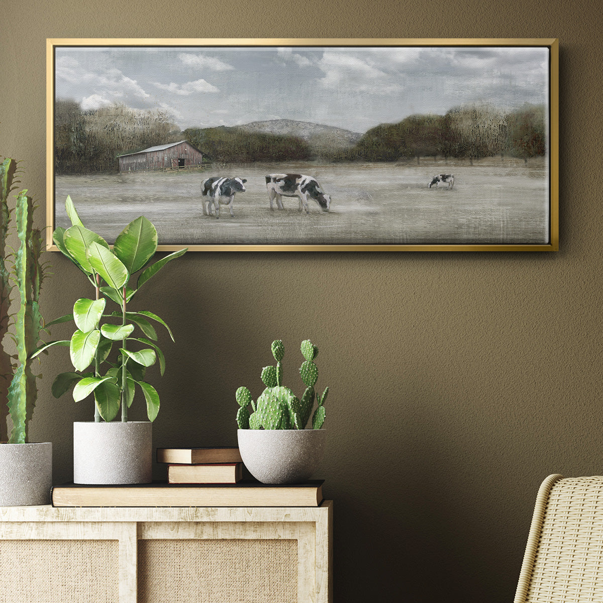 Country Satisfaction - Floater Framed Canvas Print