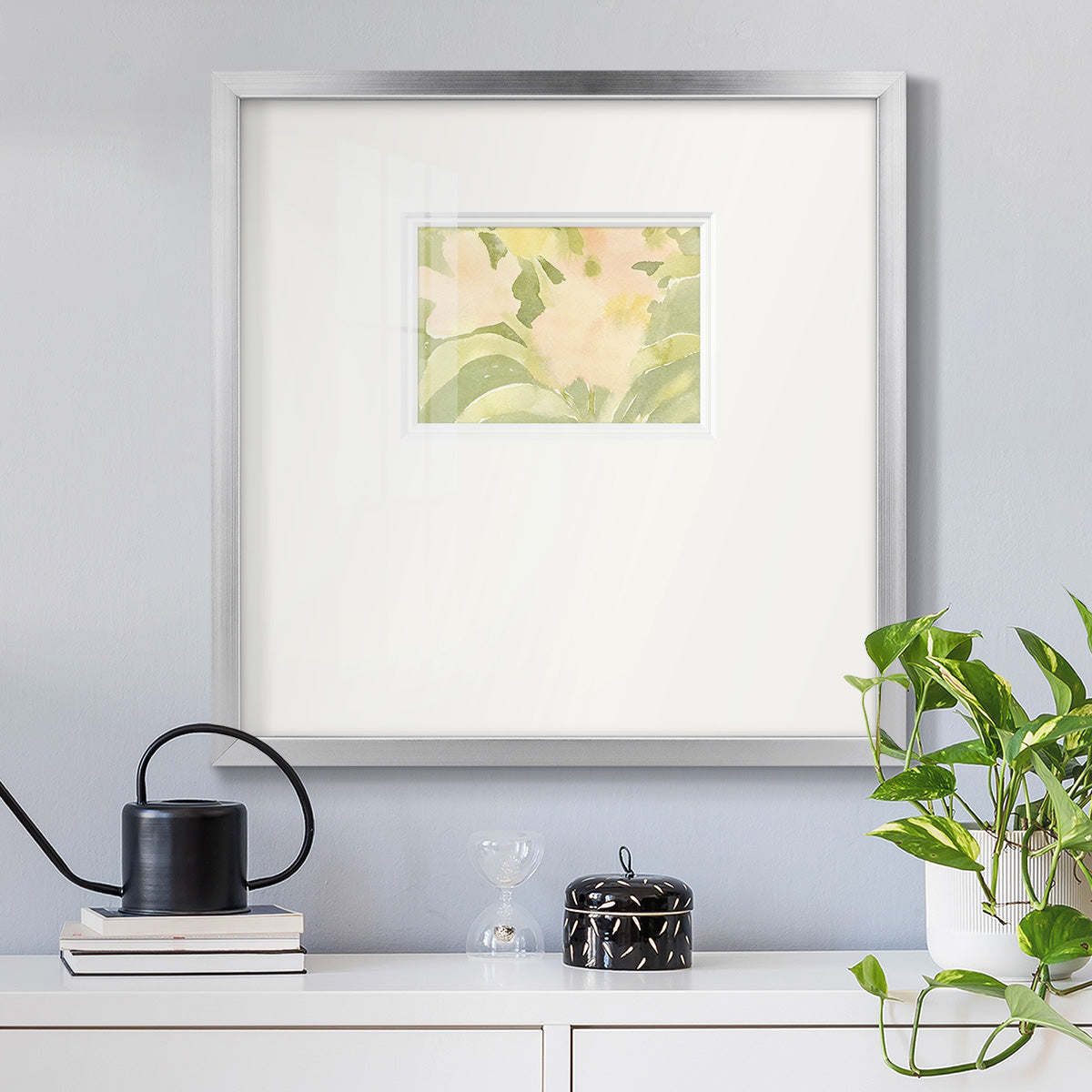 Verdant Floral Abstract II Premium Framed Print Double Matboard