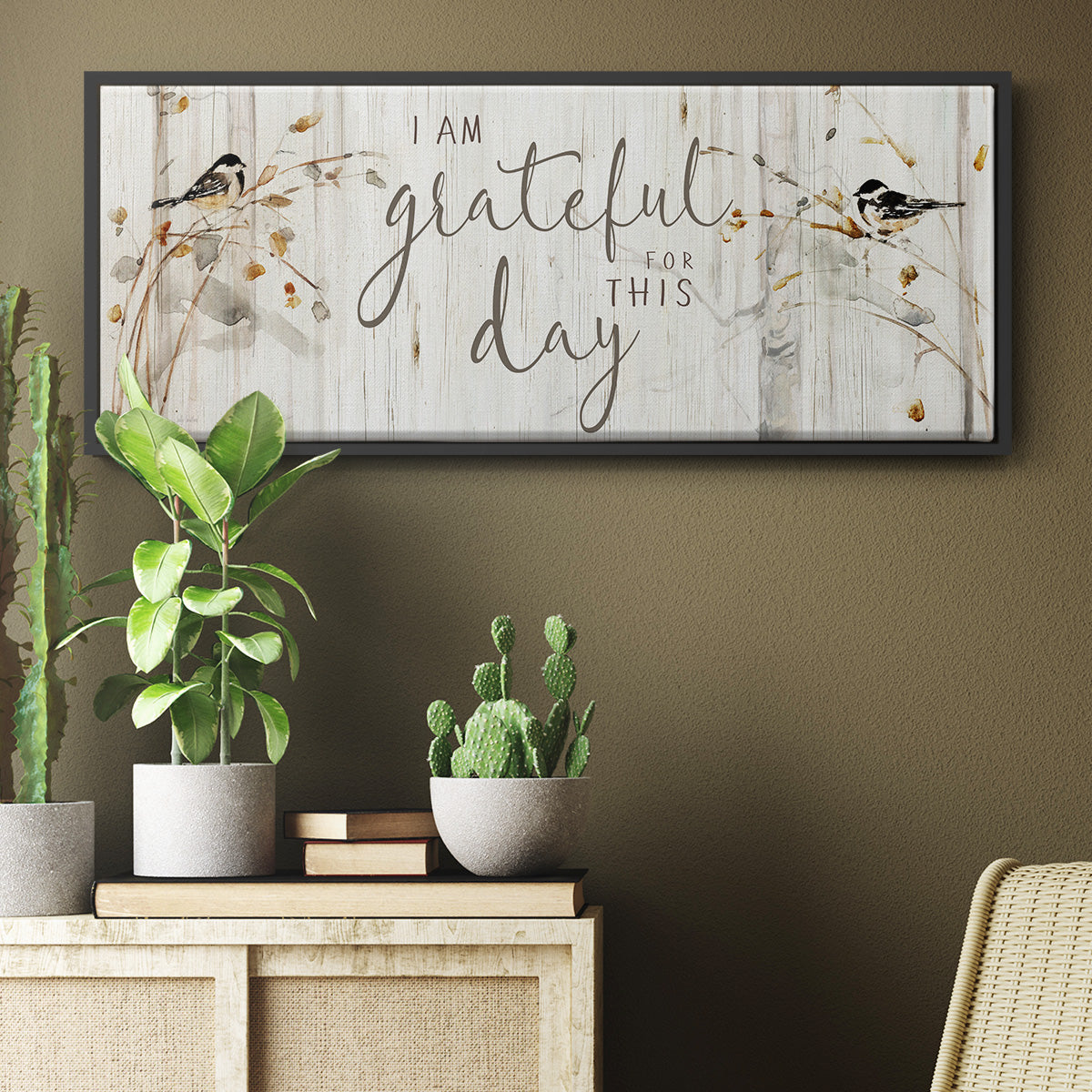 Grateful for this Day - Floater Framed Canvas Print