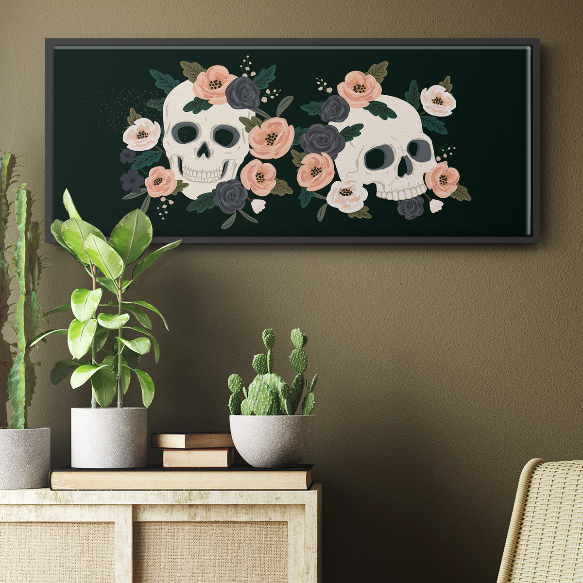 Skull & Snake Collection D - Floater Framed Canvas Print