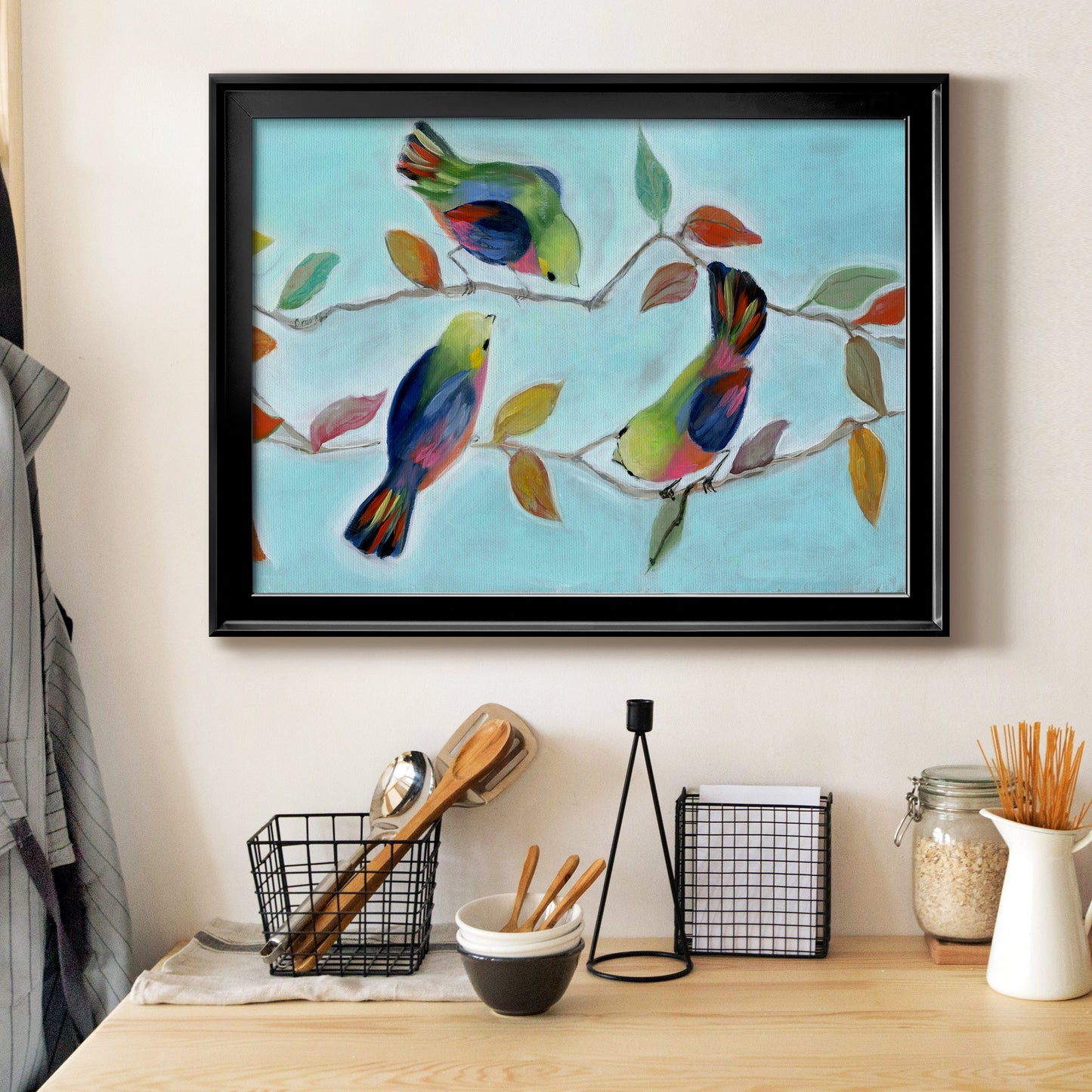 Bitty Birds I - Modern Framed Canvas Print