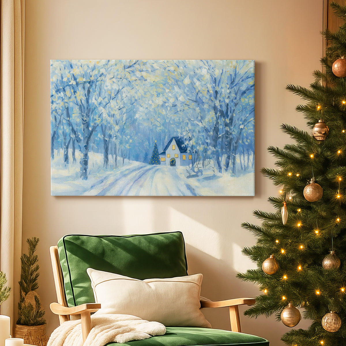 Icy Manger at Twilight - Canvas Art Print