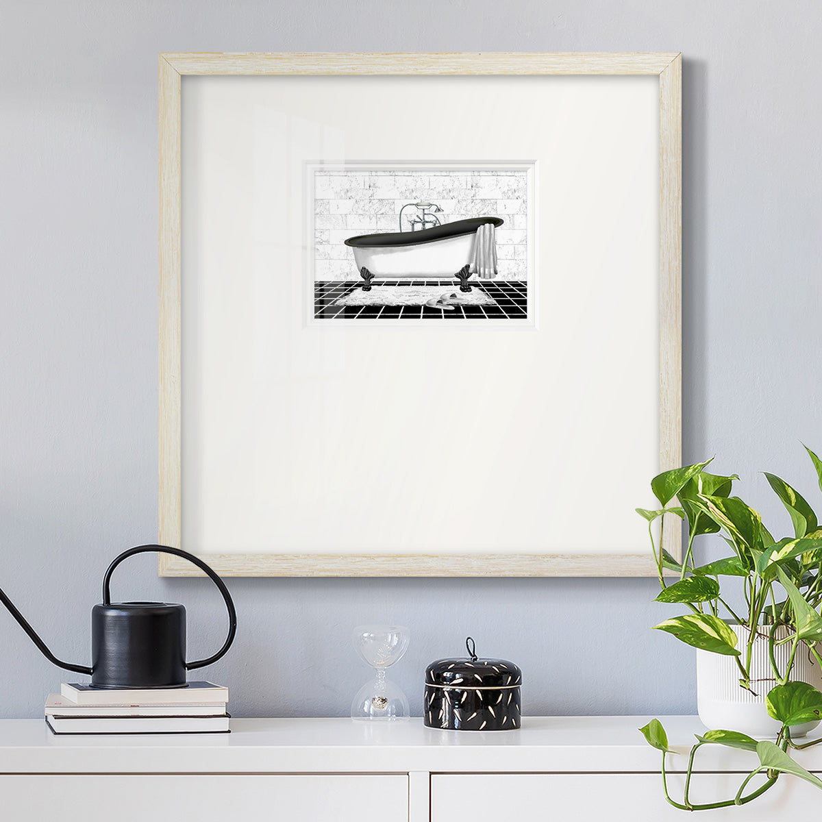 Modern Bath II Premium Framed Print Double Matboard