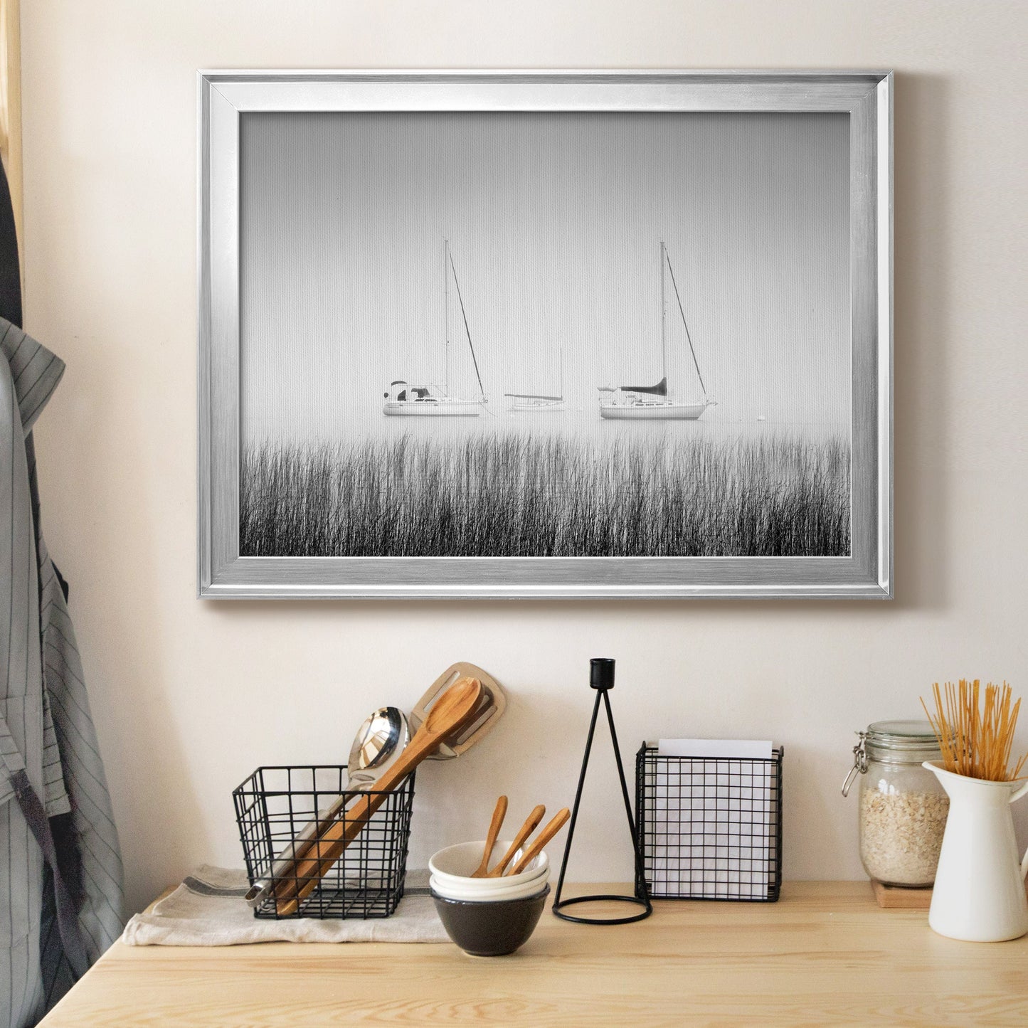 Island Boat Premium Classic Framed Canvas - Ready to Hang