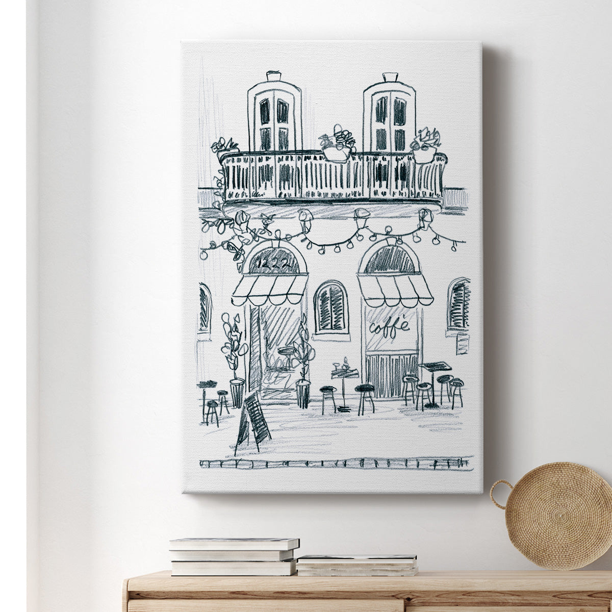 Italian Street Sketch II Premium Gallery Wrapped Canvas - Ready to Hang