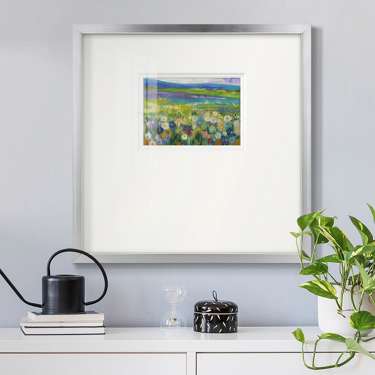 Flowerfields Premium Framed Print Double Matboard