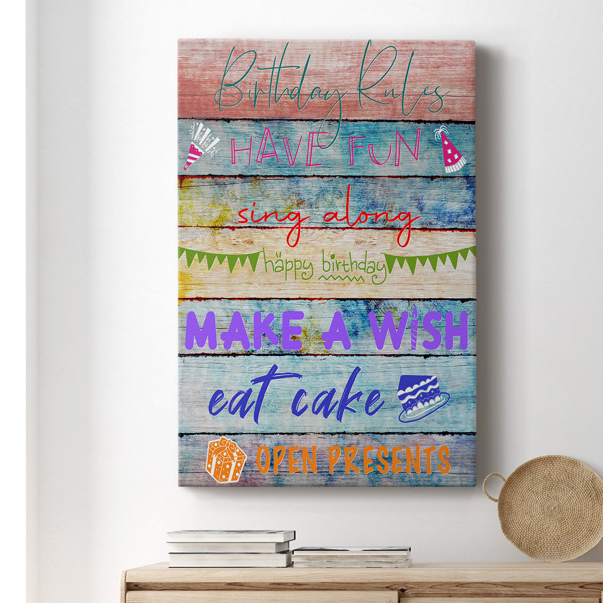 Birthday Rules Premium Gallery Wrapped Canvas - Ready to Hang