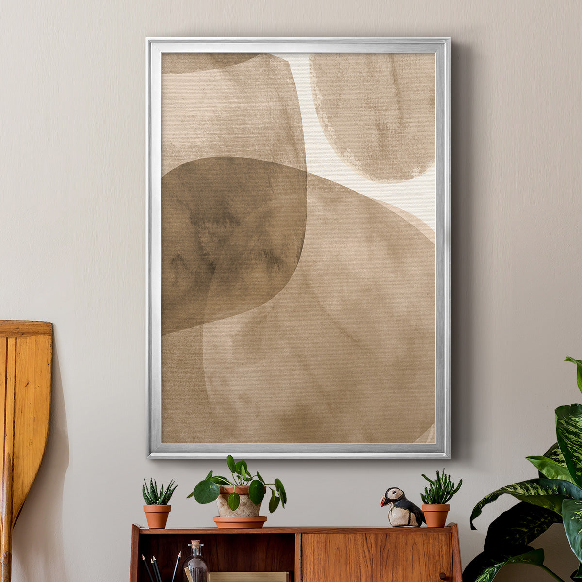 Neutral Object II - Modern Framed Canvas Print