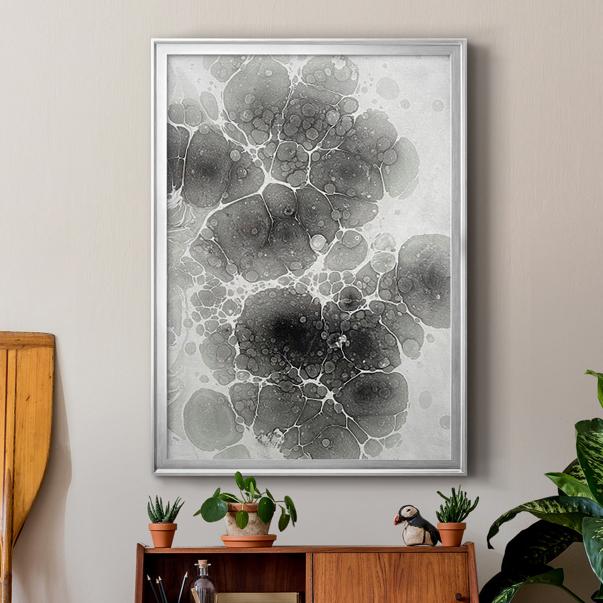 Marbling II - Modern Framed Canvas Print