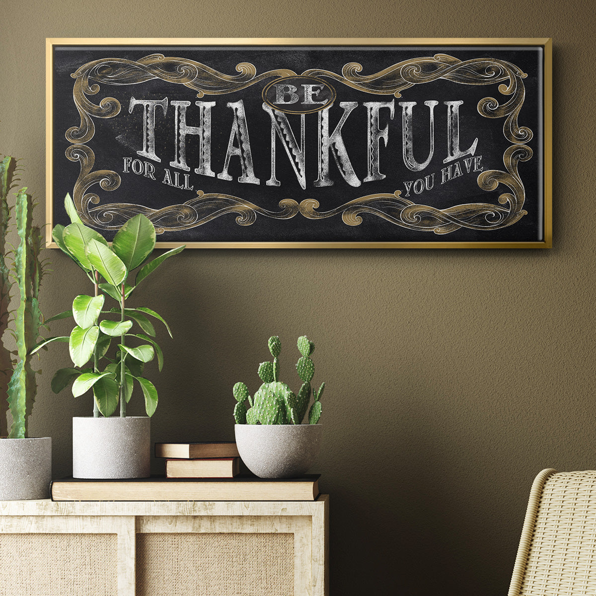 Be Thankful - Floater Framed Canvas Print