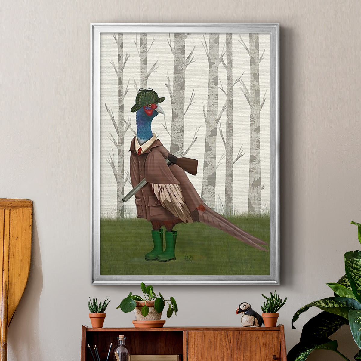 Pheasant Shooting Party 5 - Modern Framed Canvas Print