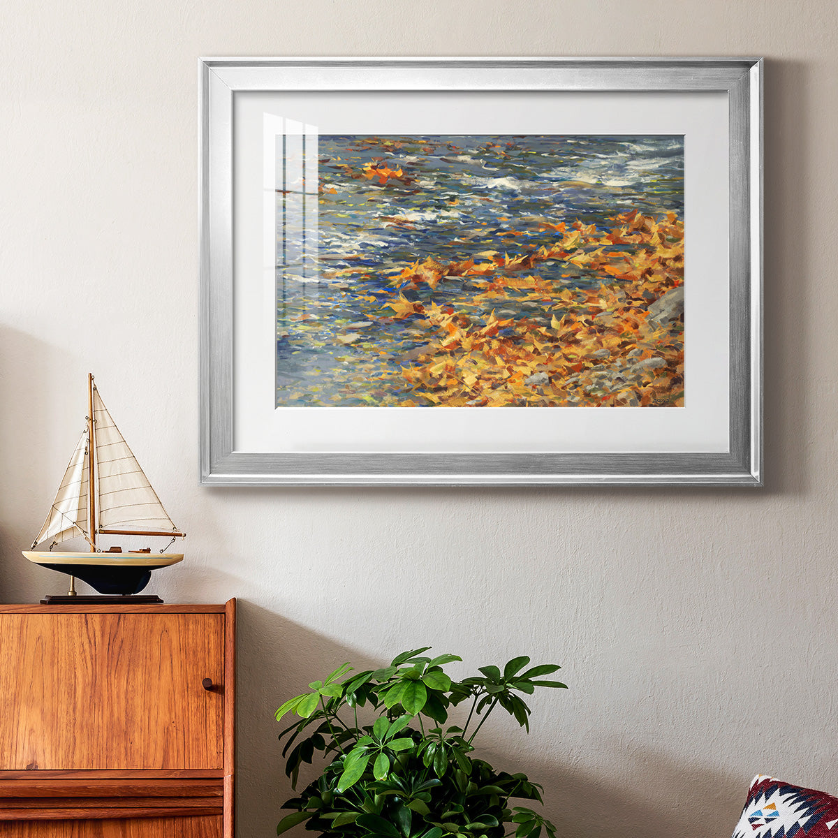 Autumn Creek - Modern Framed Art Print